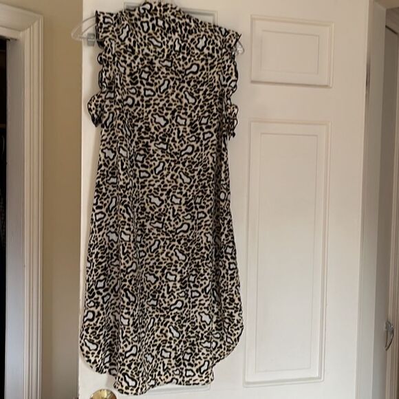 Stella McCartney Women’s Size 40 US 8 Mini Dress Tan Black Animal Print - Picture 3 of 5
